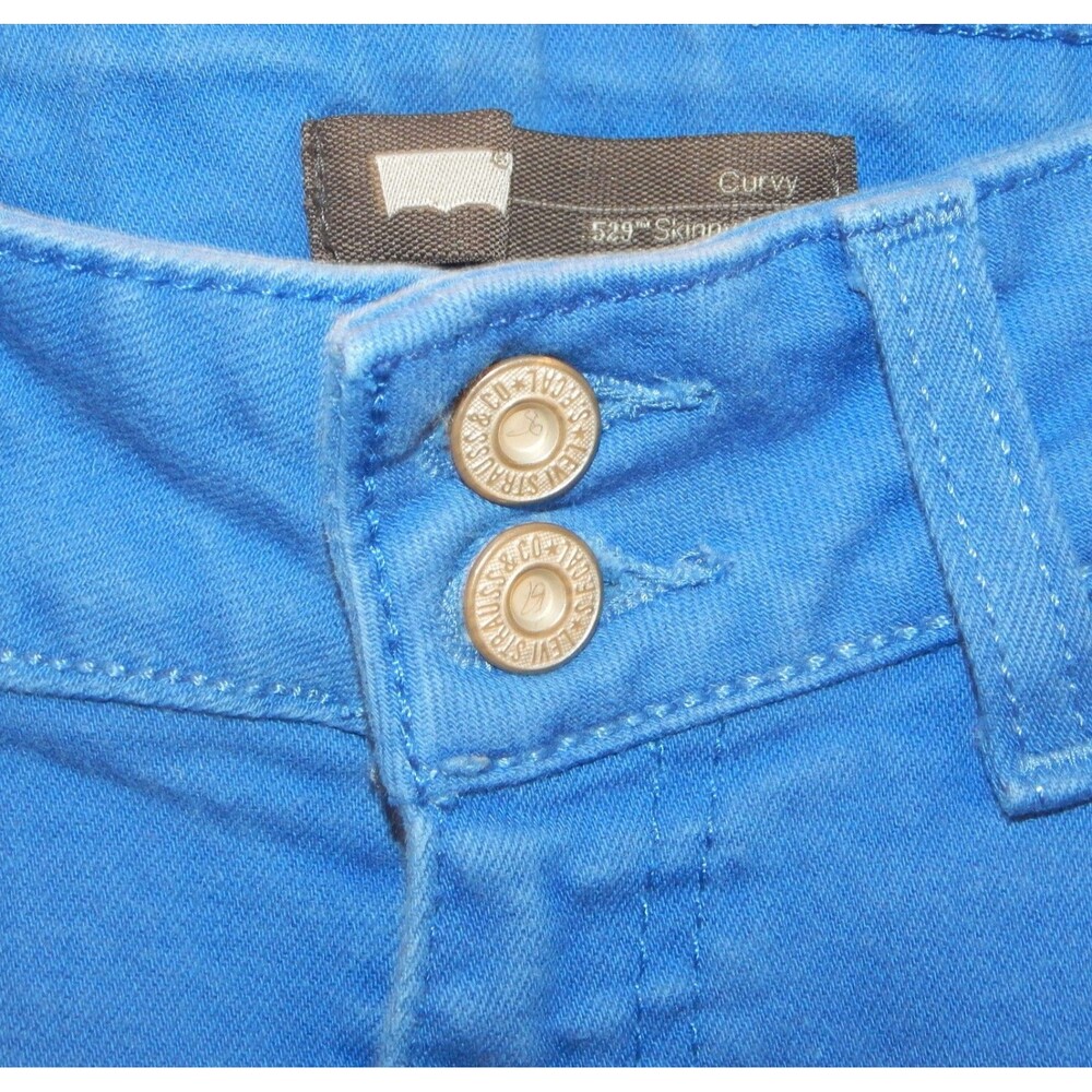 Levi's 529 CURVY Jeans Women's 8M COBALT Blue Skinny Leg Denim 98% Cotton EXLNT